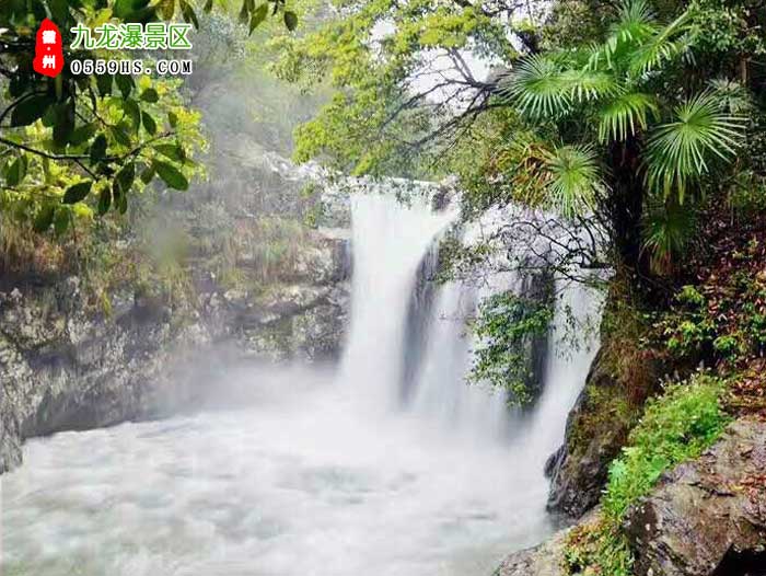 黃山二日游景點：九龍瀑圖